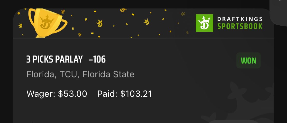 CPTwoThirds's tweet photo. What a day. Again. 

Florida/TCU: Coastal Carolina +133 ✅, FSU -106 ✅, Vanderbilt -108 ✅

Cal/UCSB +177 ✅
Coastal/DBU +120 ✅
Xavier +4.5 ✅
Houston/Auburn +102✅
Houston/Coastal Carolina +127 ✅
Houston/DBU +155 ✅
CSUN +3.5 ✅
Louisiana Tech ✅
Kansas State/VT +151✅ https://t.co/0PajEHQI0U