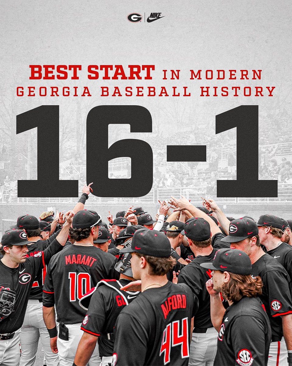 Ain’t life 𝑮𝑹𝑨𝑵𝑫 as a Georgia Bulldog! 

The Dawgs have recorded the best start to a season in modern Georgia Baseball history on the back of six grand slams in six games. 

#GoDawgs