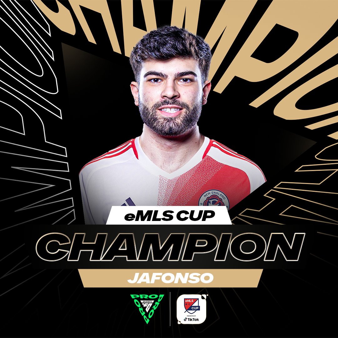 YOUR NEW <a href="/eMLS/">🎮 Major League Soccer | #eMLS</a> CUP CHAMPION <a href="/jafonsogv/">Jafonso</a> 🏆

He's won it for <a href="/NERevolution/">New England Revolution</a> 🇺🇸

#eMLSCup | #FC24 | #FCPro