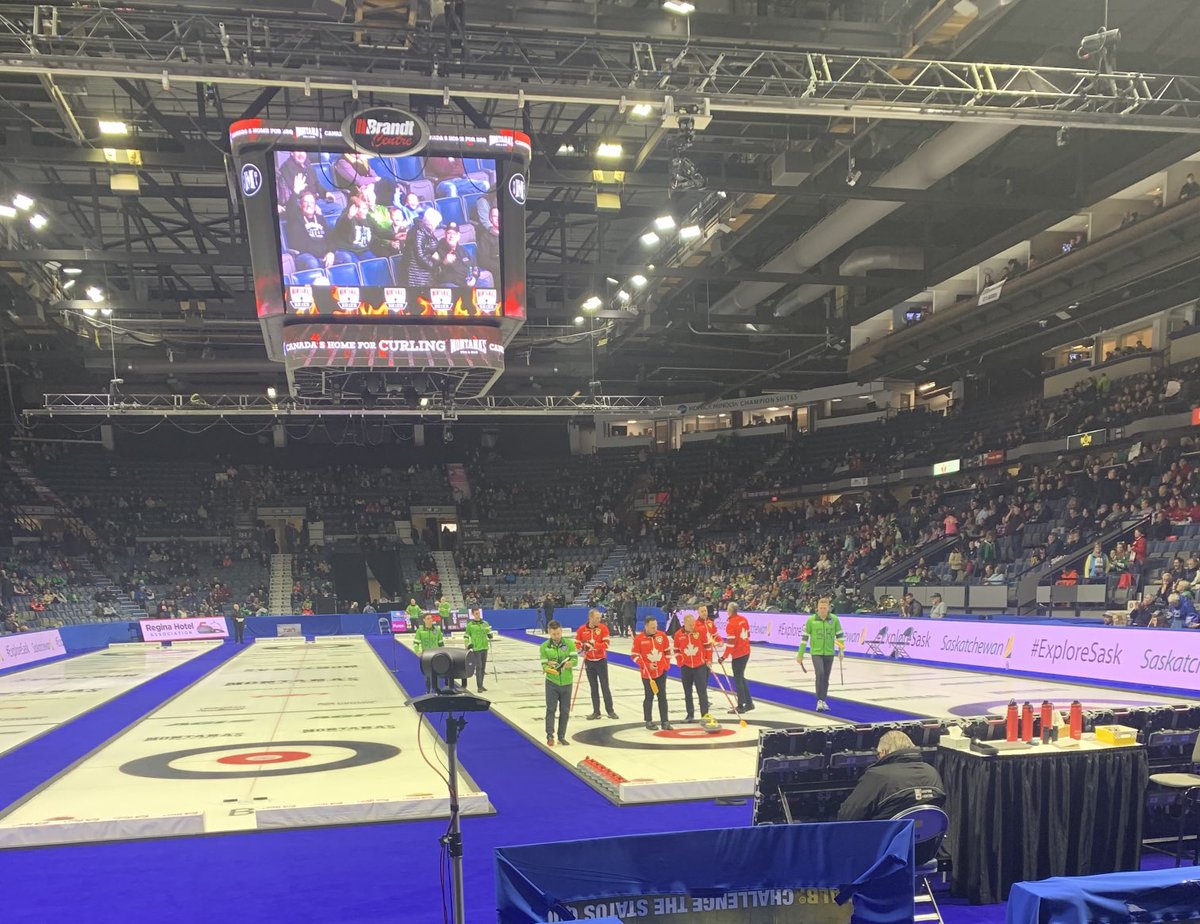 Just spoke with Rick Folk & Jim Wilson, Saskatchewan’s last Brier winners in 1980. Of course they’re cheering for #Saskatchewan green to end that 44-year drought in today’s #Brier2024 final against Team Canada inside Brandt Centre. #yqr