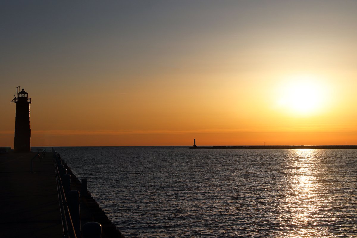 First sunset of Daylight Saving Time 2024. #weather #muskegonchannel