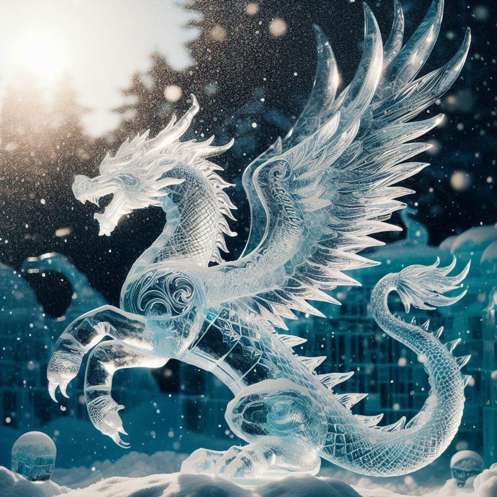 QT with your Ice art🧊 #AIArtwork #aiart #AIイラスト #AIアート #aiartcommunity #dalle3art #ice #dragons