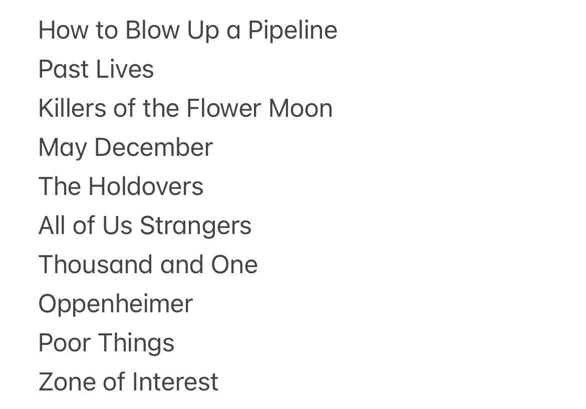 markschaaf's tweet image. Saw 33 movies from 2023. My top 10, roughly in order. #Oscars