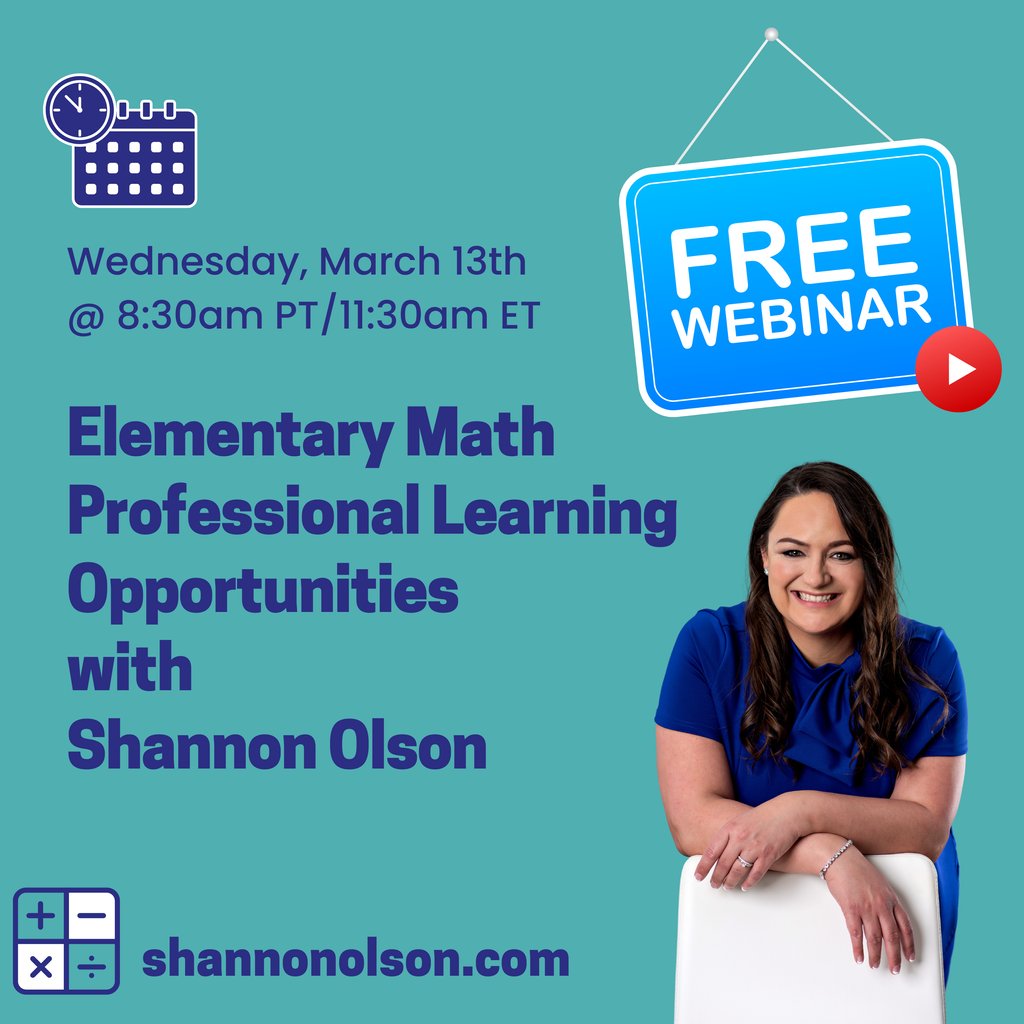 🔔 Ready to Level Up Your Elementary Math Professional Learning? Join Me for a FREE Webinar this Wednesday!📚💡 Register NOW! shannonolson.com/webinar #ElementaryMath #ProfessionalLearning #education #teachmath #iteachmath #mathcoach #elementaryprincipal #iteachmath #MTBoS