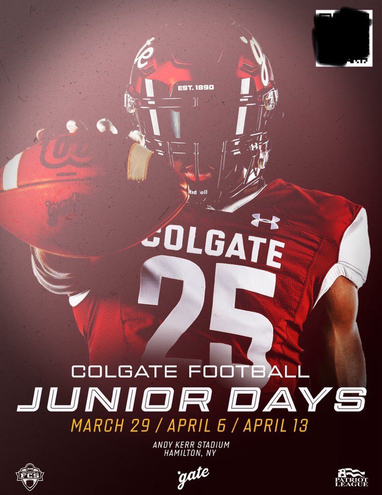 Thankful to receive a Junior Day invitation from @CoachBWalsh and @ColgateFB. Excited to see the campus and learn more about the program! @CwallFootball @CoachArduino @RichWar14014578 @lupo_spencer @CWallDragons