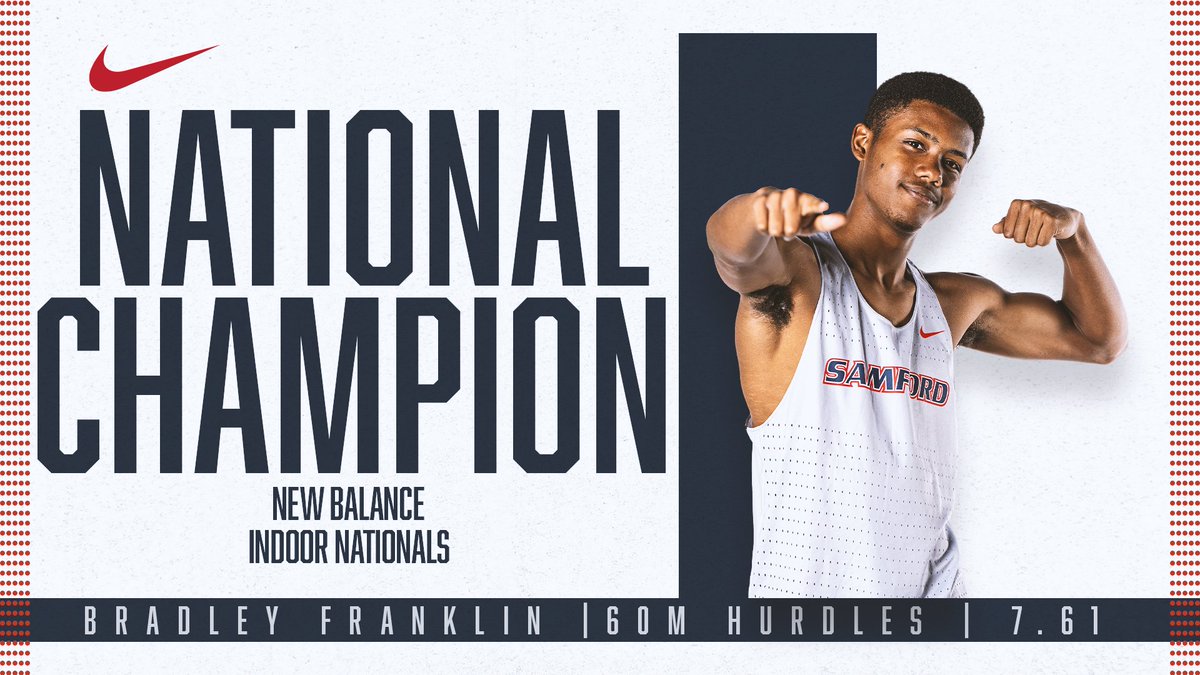 What weekend for Bradley Franklin 👏 

The Bulldog signee won a national championship at the New Balance Indoors with a time 7.61 in the 60m hurdles!   

The 7.61 is the 8th fastest time in high history🏃‍♂️

#AllForSAMford