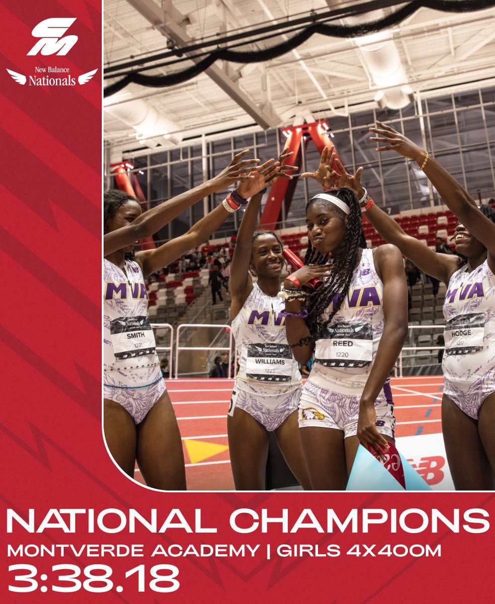 CITIUS MAG (@citiusmag) on Twitter photo Last one, fast one 💨
<a href="/MVAXC_TRK_FLD/">MVA Cross Country/Track & Field</a> wasn't done with #NBNationals just yet, as their talented girls squad took the win in the 4x400m in 3:38.18, a new meet record.
Splits:
Adjaejah Hodge 55.84
Michelle Smith 52.81 🔥
Alivia Williams 54.13
Dasia Reed 55.42 Last one, fast one 💨
<a href="/MVAXC_TRK_FLD/">MVA Cross Country/Track & Field</a> wasn't done with #NBNationals just yet, as their talented girls squad took the win in the 4x400m in 3:38.18, a new meet record.
Splits:
Adjaejah Hodge 55.84
Michelle Smith 52.81 🔥
Alivia Williams 54.13
Dasia Reed 55.42
