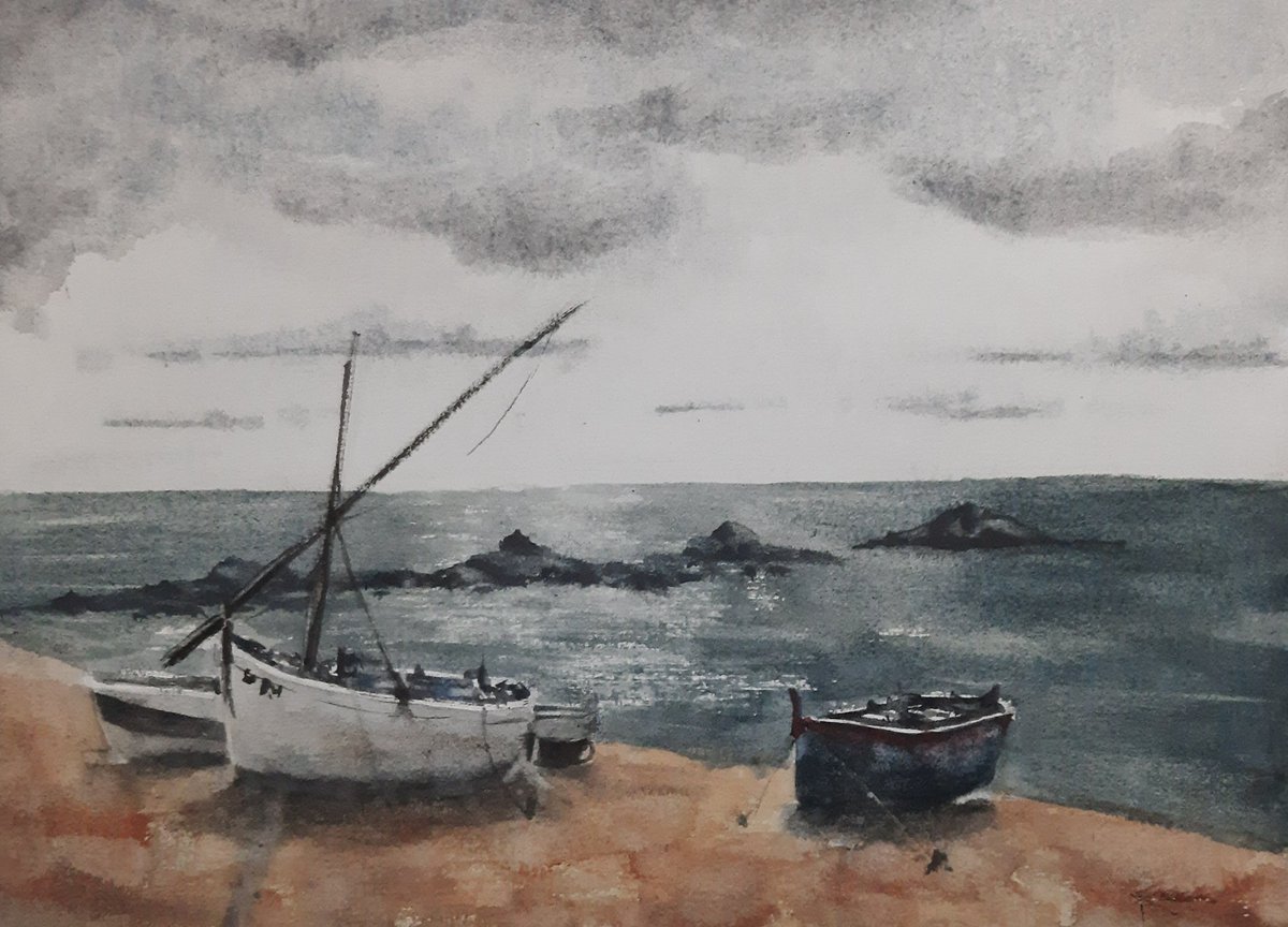 Botes en la playa
Acuarela sobre papel 
#sketchwalker #watercolors #acuarela

 #watercolor #watercolorart #watercolor_painting 

 #watercolor_daily #watercolorsketch #acquarello   #arteargentino #acuarelasobrepapel #акварель  #水彩 #arte #art #watercolours #aquarelle #aguarela