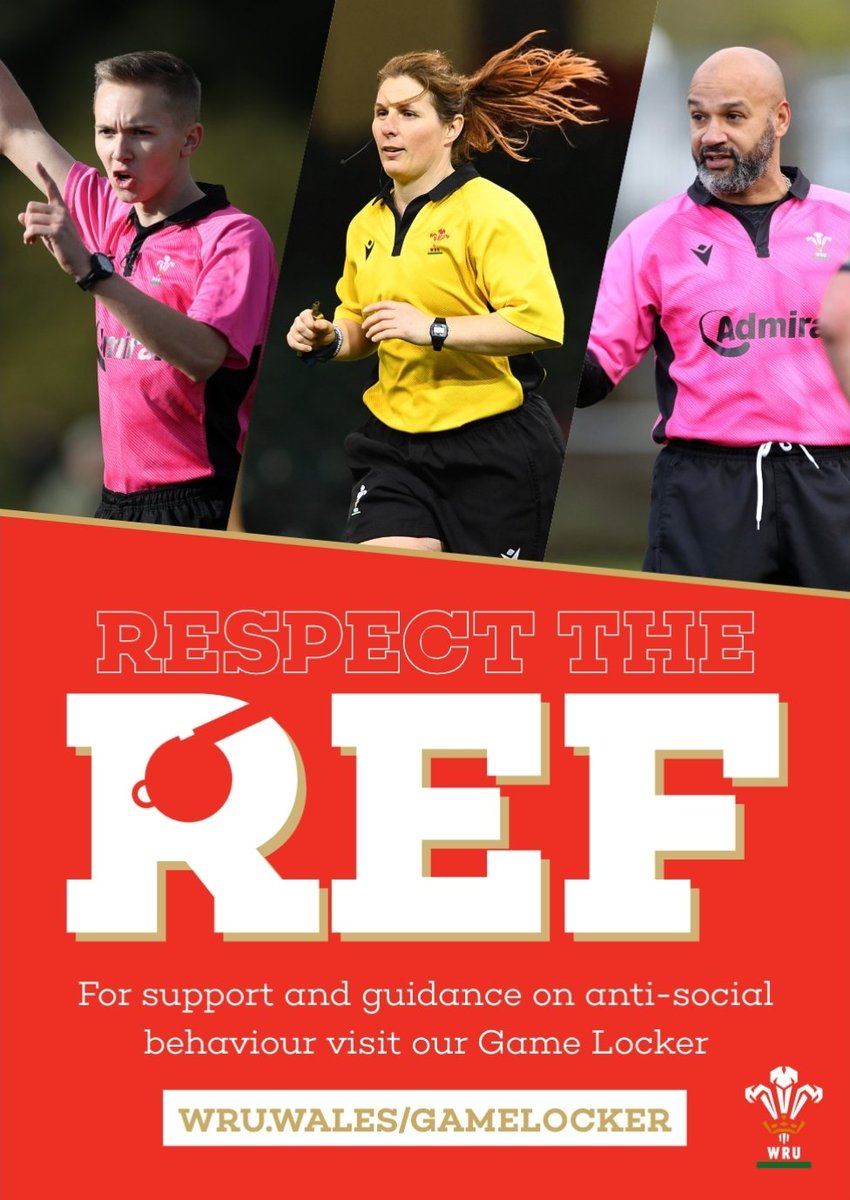 Big thanks to: @PontypriddRFC for hosting all three games at Sardis Road; @CardiffRugbyCup for organising; @WRU_Community hub officers for running the event so smoothly; Finally (and most importantly), to the @WRU_Community referees for giving up their time #norefnogame 6/6