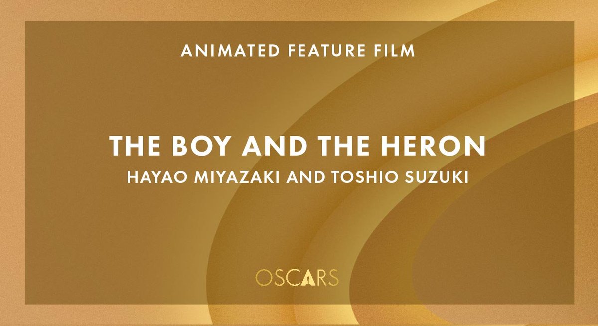 AnimeTherapy's tweet photo. • فاز فيلم The Boy and the Heron (الصبي ومالك الحزين) للمخرج الكبير هاياو ميازاكي واستوديو جيبلي بجائزة الأوسكار لأفضل فيلم أنميشن 🏆🎬🎉

• يذكر أن هذه جائزة الأوسكار الثانية التي يحصل عليها ميازاكي بعد فيلم Spirited Away (2003)
#Oscars #theboyandtheheron https://t.co/p14GLL0WpJ