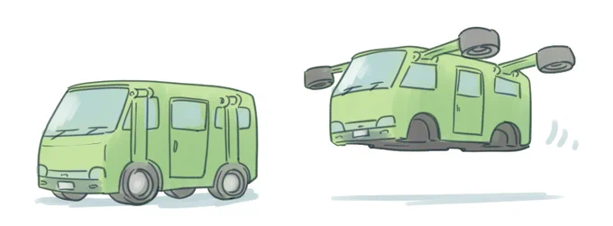 空飛ぶ車描いたよ 