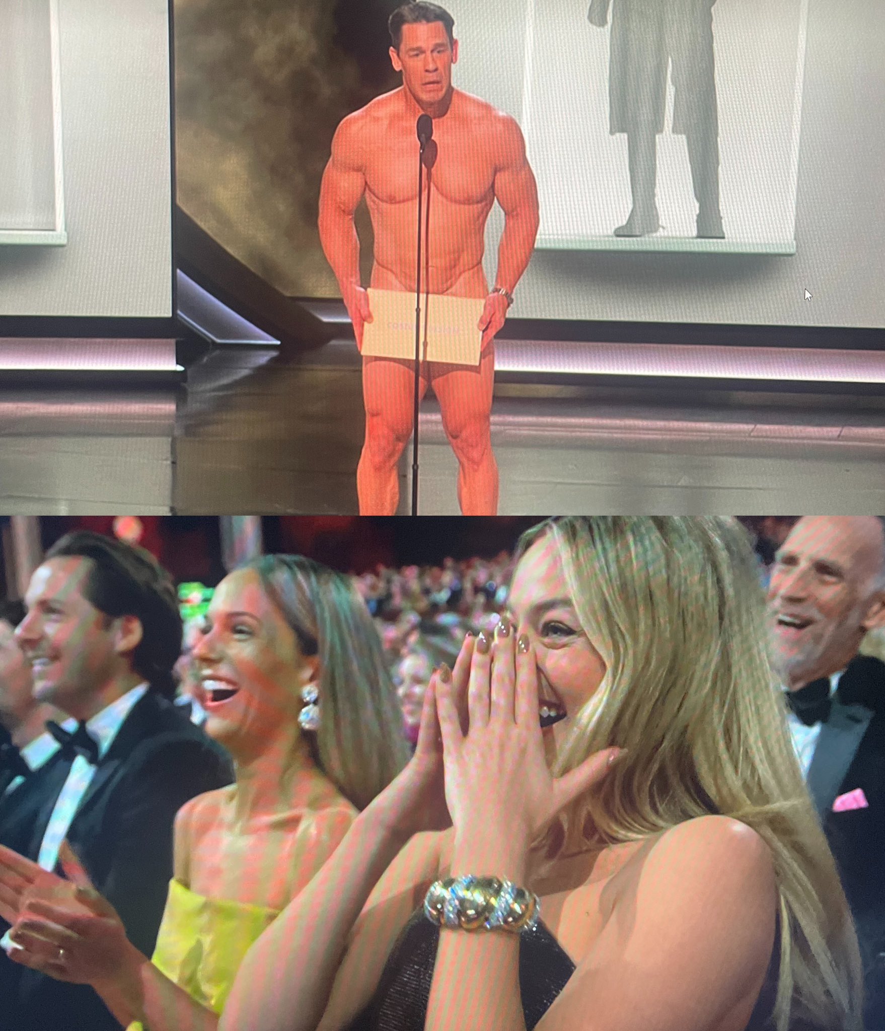 Film Updates on X: "Margot Robbie reacting to John Cena at the #Oscars  https://t.co/ejeoh0QdFe" / X