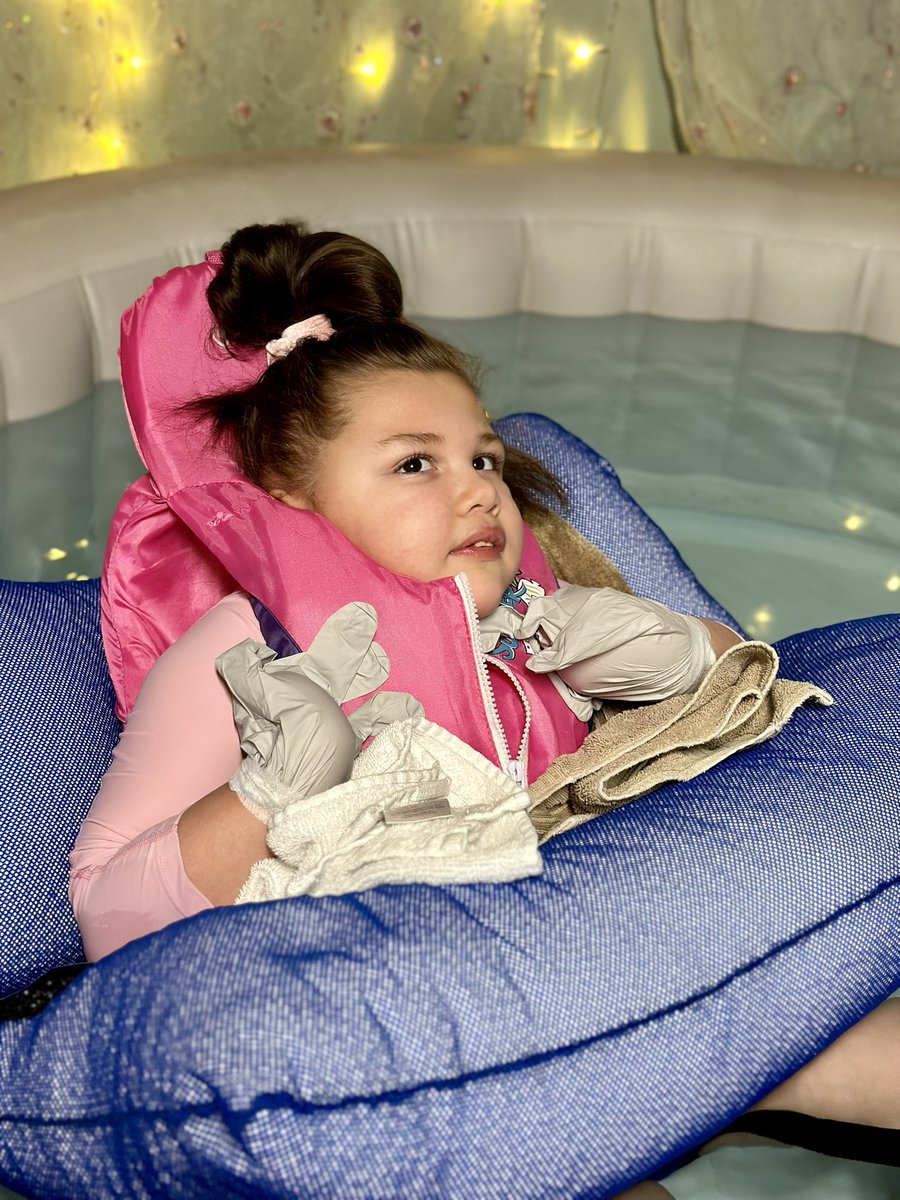 Amelia’s had a few chances to relax in her hot tub since returning from the hospital. She’s been more irritable and quicker to cry lately, and her #BattenDisease prevents her from telling us why. So we’re thankful she still enjoys a warm soak!