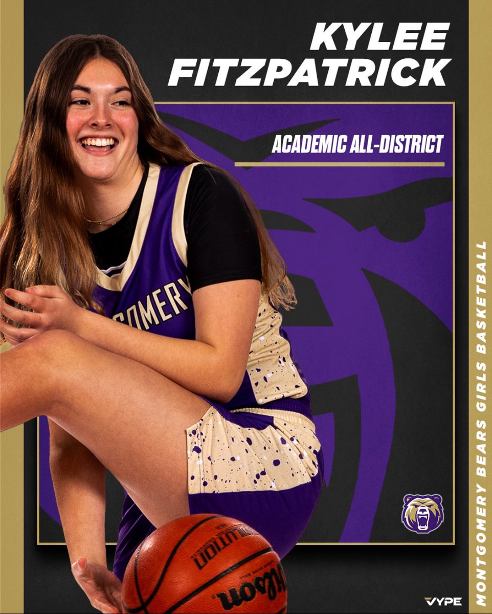 So proud of Jr. Kylee Fitzpatrick! 3 straight years Academic All District! Congrats Kylee!!! 🐻🏀💪
