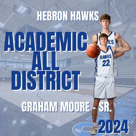Hebron High School Boys Basketball (@hebronhawksbb) on Twitter photo Congrats to our guy <a href="/GrahamMoore2024/">Graham Moore</a> for Earning his way onto the 6-6A All-District 2nd Team! & All-Academic Team
Dude gets it done on the 🏀 court & in the classroom📚
#ItsJustWork Congrats to our guy <a href="/GrahamMoore2024/">Graham Moore</a> for Earning his way onto the 6-6A All-District 2nd Team! & All-Academic Team
Dude gets it done on the 🏀 court & in the classroom📚
#ItsJustWork
