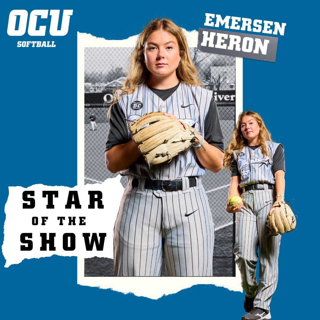 SB: HAVE A DAY EMERSEN HERON! In game two of the doubleheader the junior gave OCU three home runs while dealing a complete game shutout! 

Game 1: 2-4, 2B, R
Game 2: 3-3, 3 HR, 3 RBIs, 3 R | 7.0 IP, CG, 4 H, 0 R, BB, 2 SO

#thisisOCU