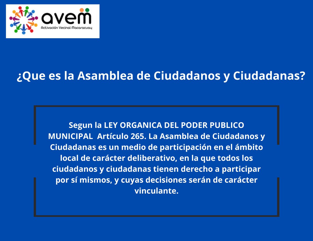 infomacaracuay's tweet photo. La asamblea de Ciudadanos y Ciudadanas es la máxima autoridad en una comunidad y las decisiones de ella son de obligatorio cumplimiento @ComisionPerman3 @ComunasVE_ https://t.co/J3jAPTGfTI