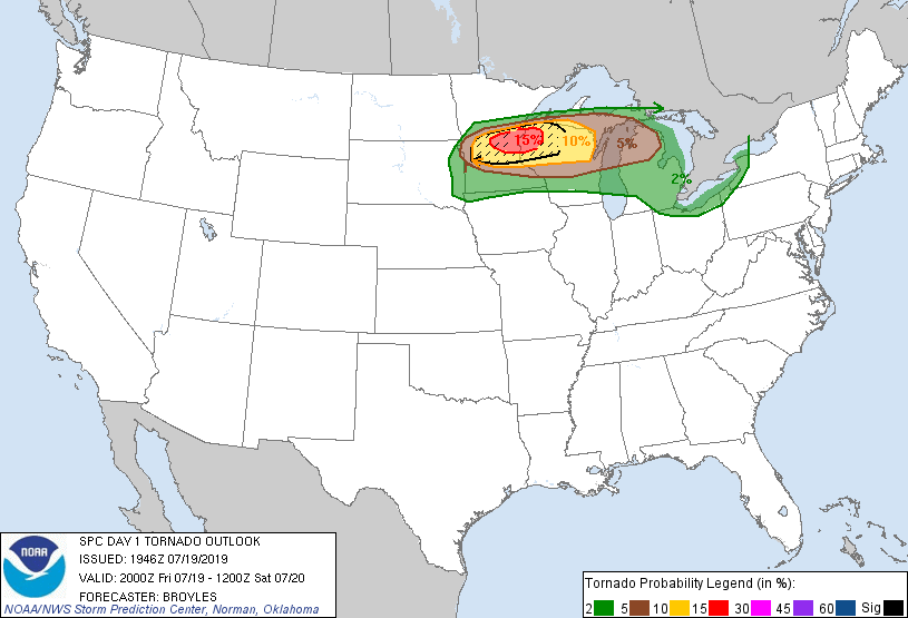LimWeather's tweet photo. D1 20z 19/7/2019
#ModerateRisk in E #Minnesota, NW #Wisconsin esp #EauClaire,#StCloud,#Wausau,#AndoverMN,#Blaine,#ElkRiver,#ForestLake,#HamLake,#Sartell,#LinoLakes,#StevensPoint
15% SIG #Tornado/45% SIG #Wind/30% SIG #Hail risks
#Wxtwitter #SPC #SevereWX #Tornadoalley #MNwx #WIwx https://t.co/98OtpeLIeY