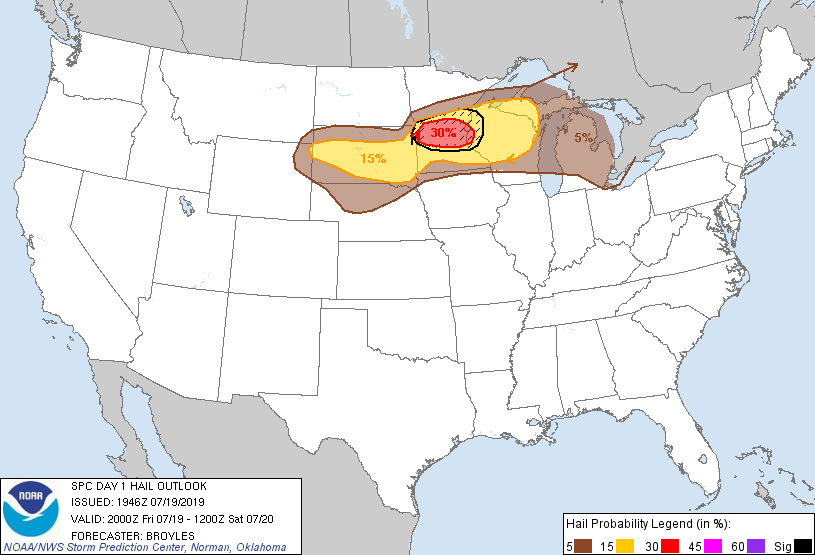 LimWeather's tweet photo. D1 20z 19/7/2019
#ModerateRisk in E #Minnesota, NW #Wisconsin esp #EauClaire,#StCloud,#Wausau,#AndoverMN,#Blaine,#ElkRiver,#ForestLake,#HamLake,#Sartell,#LinoLakes,#StevensPoint
15% SIG #Tornado/45% SIG #Wind/30% SIG #Hail risks
#Wxtwitter #SPC #SevereWX #Tornadoalley #MNwx #WIwx https://t.co/98OtpeLIeY