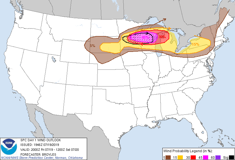 LimWeather's tweet photo. D1 20z 19/7/2019
#ModerateRisk in E #Minnesota, NW #Wisconsin esp #EauClaire,#StCloud,#Wausau,#AndoverMN,#Blaine,#ElkRiver,#ForestLake,#HamLake,#Sartell,#LinoLakes,#StevensPoint
15% SIG #Tornado/45% SIG #Wind/30% SIG #Hail risks
#Wxtwitter #SPC #SevereWX #Tornadoalley #MNwx #WIwx https://t.co/98OtpeLIeY