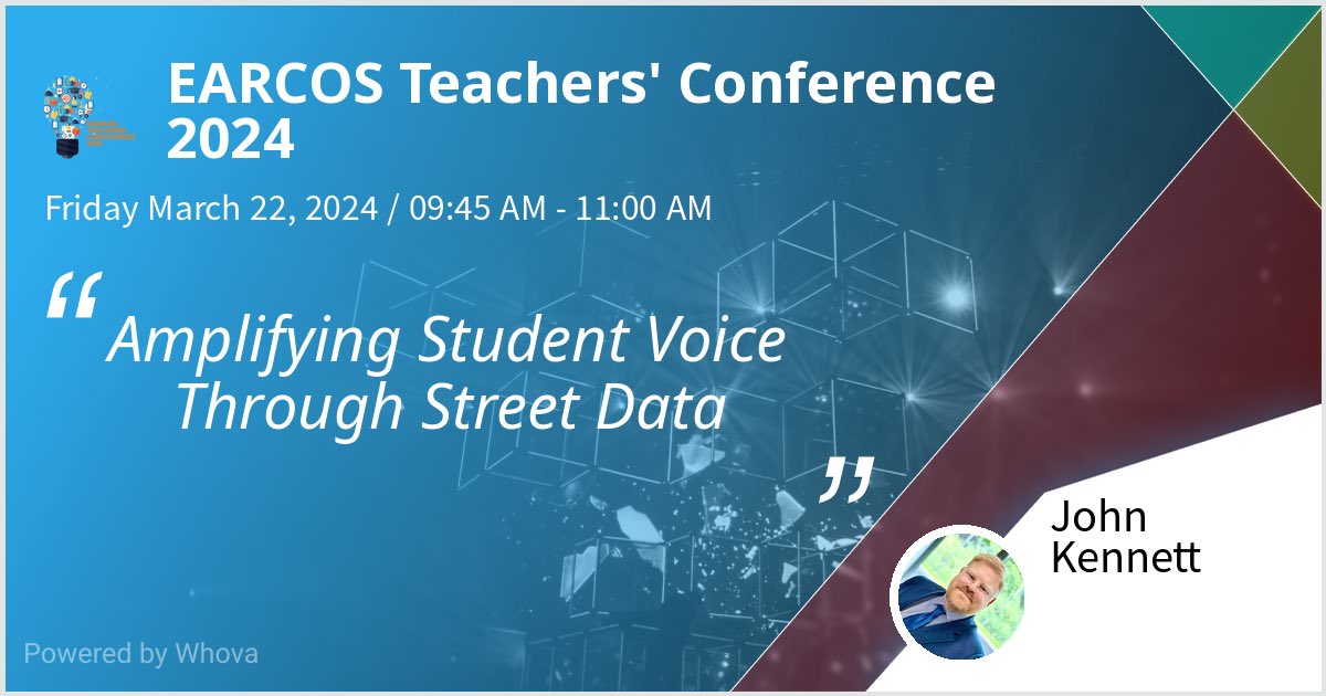 Very excited to be speaking at EARCOS Teachers' Conference 2024 with ⁦@re_herrin⁩ and ⁦@RalphEmmerink⁩ on using street data to increase student voice in schools. Please check out our talk if you're attending the event! #etc24bangkok - via #Whova event app