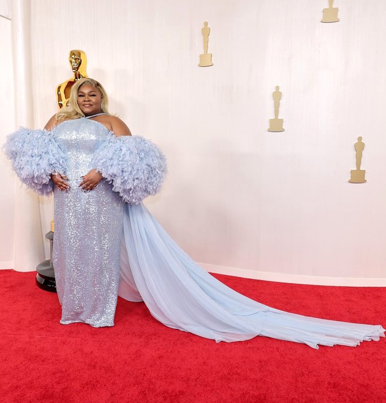 Da'Vine Joy Randolph #DaVineJoyRandolph @DaVineJoy looks ethereal in a powder blue @LouisVuitton gown…AND she came dressed to WIN! #fashion #style #redcarpet #tvstyleexpert #OSCAR #Oscar2024 #Oscars #Oscars2024 #oscar