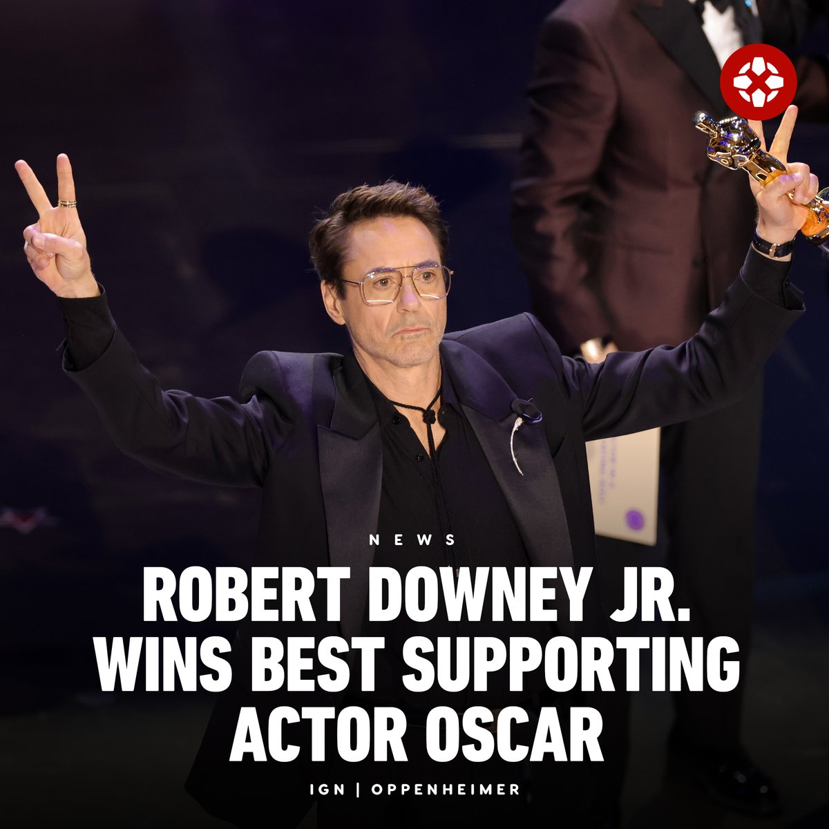 Robert Downey Jr. wins his first Oscar! 

RDJ takes home the award for Best Supporting Actor for his role in Oppenheimer. #Oscars