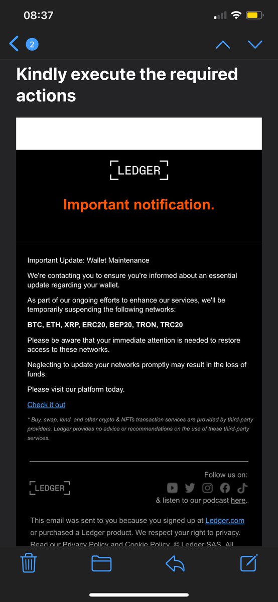 domheng23's tweet photo. @Ledger_Support report a scam that emailed me https://t.co/uM7YDudoiv