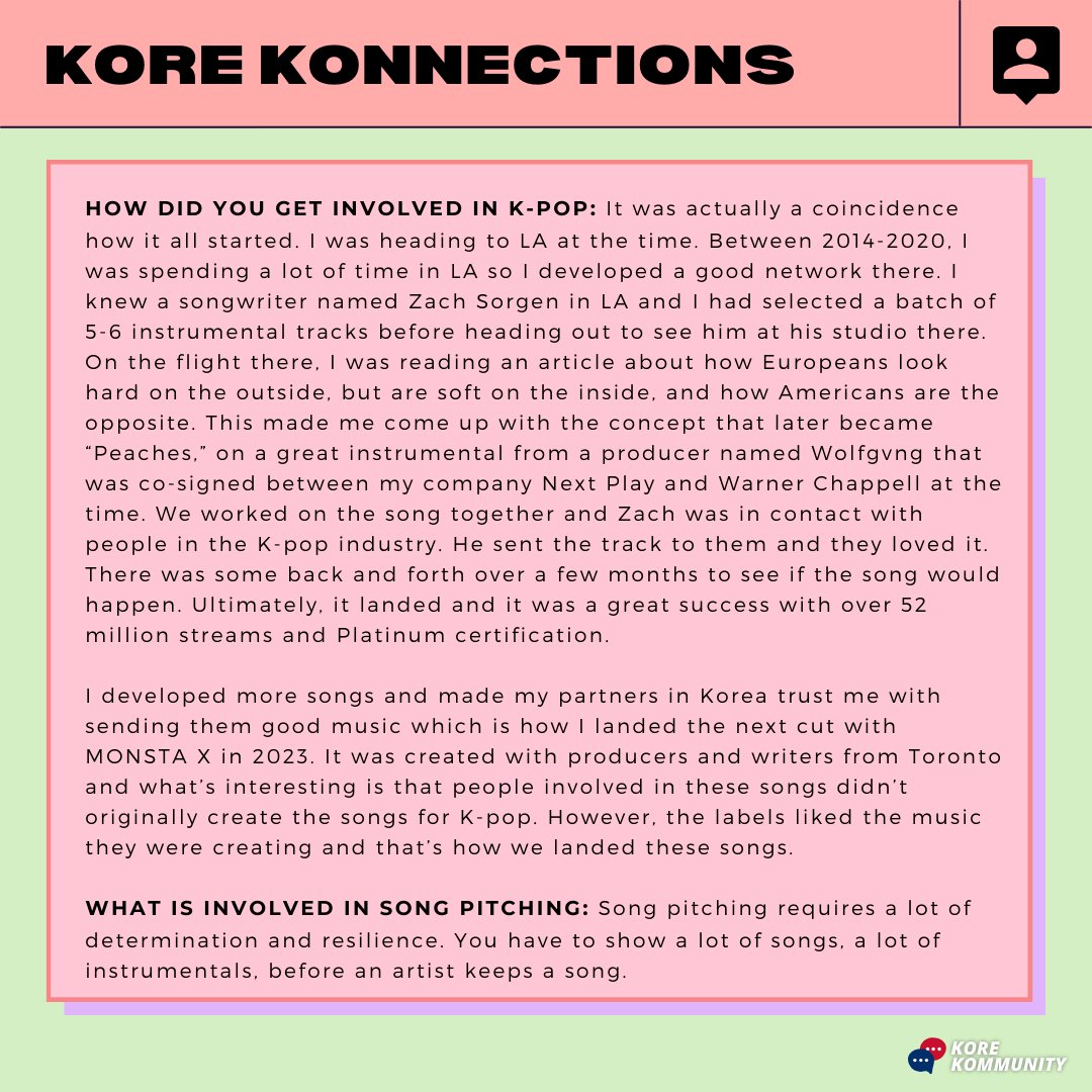 korekommunity's tweet photo. Nick Green is the Co-owner and Head of A&amp;R of multi-platinum music agency Next Play Music Group Ltd. 

His publishing company and label took part is some of K-pop’s greatest hits like “Peaches” by #KAI and “REASON” by #MONSTAX 🍑 

#kpop #exo #kaipeaches #exol #smtown (Pt. 1) https://t.co/5PByNQFtxF