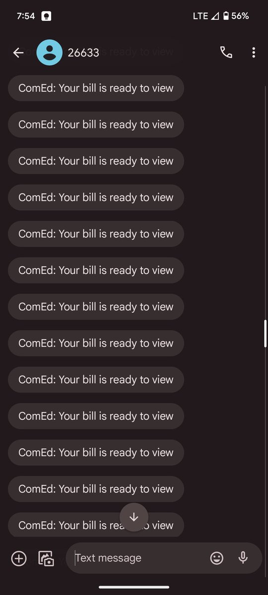 connortomasko's tweet photo. @ComEd your text reminders are spamming me and have been since yesterday at 10:05 am! help https://t.co/oSYkuP56G0