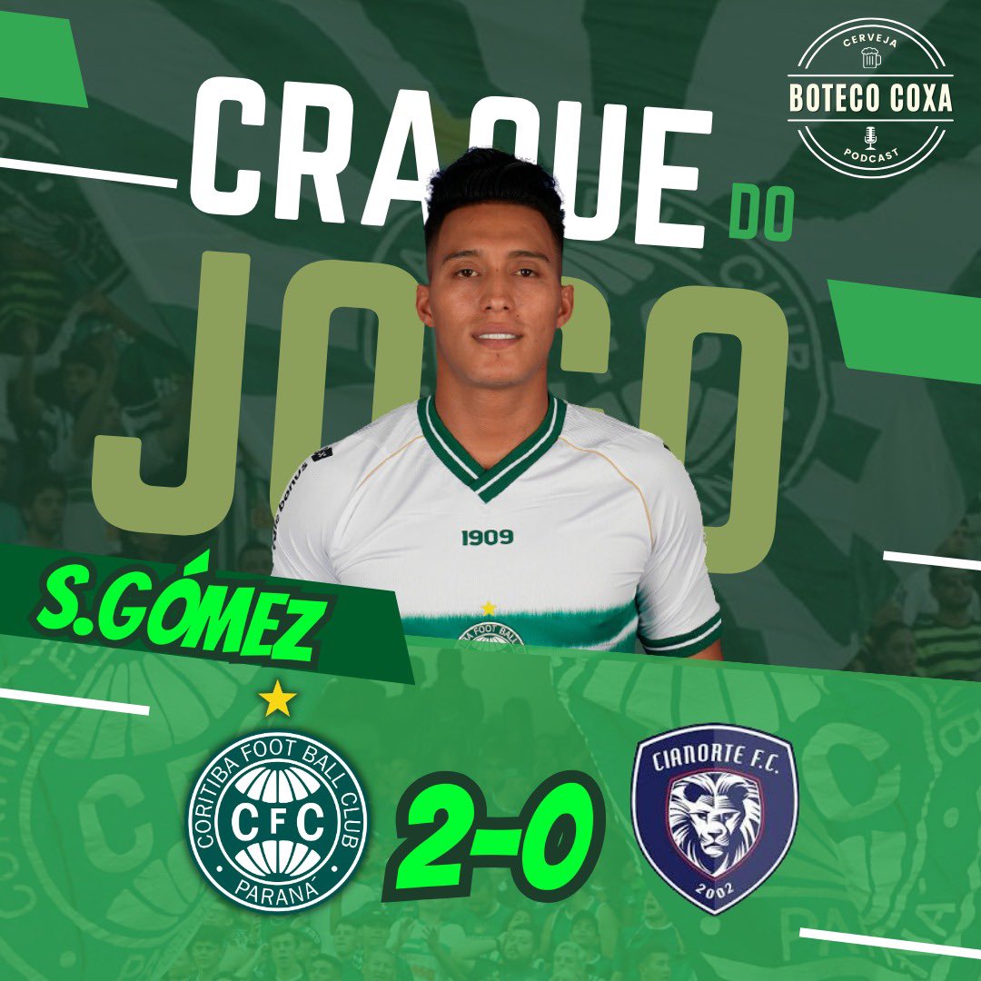 botecocoxa's tweet photo. Incansável, SEBASTIÁN GÓMEZ foi eleito o craque do jogo de ontem na live do boteco! 🏆
.
.
.
#coritiba #coritibafc #coxa #coxadoido #coritibafootballclub #botecocoxapodcast #paranaense2024 #livepósjogo #craquedojogo #sebastiangomez https://t.co/r2LN1q1kFy
