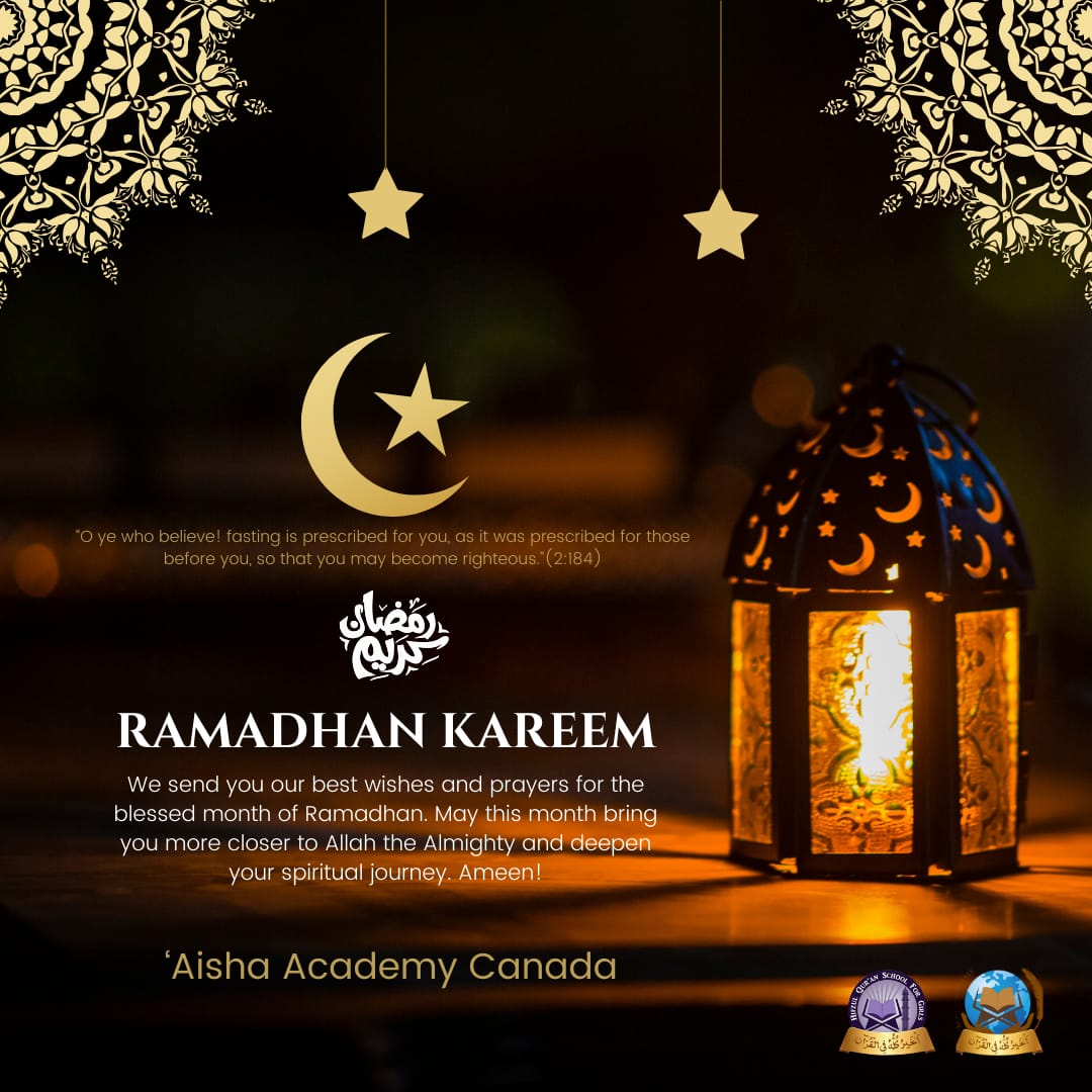 AishaAcademyCA's tweet photo. Ramadhan Mubarak
#Blessings #HolyMonth https://t.co/Cj3hdNnRtS