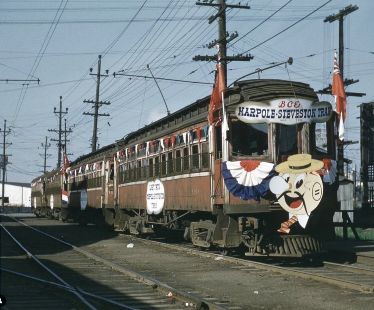 Throwback to the last Interurban tram service to Steveston on February 28th, 1958⁠ ⁠ Credit:City of Richmond Archives ⁠ ⁠ #richmondbc #richmond #richmondmoments #steveston #stevestonbc #insteveston