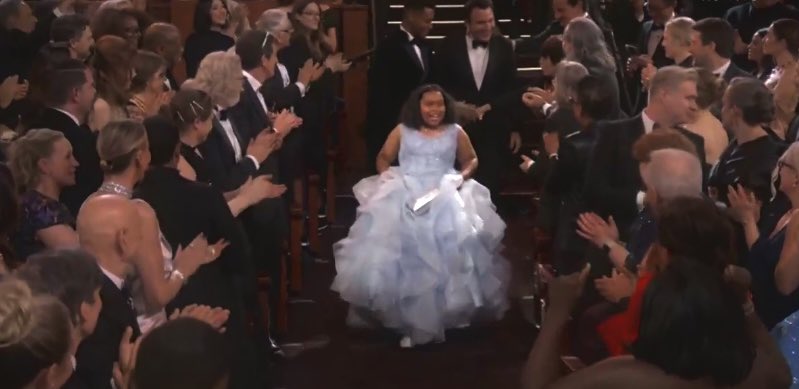 Seeing Porchè Brinker descend the stairs like the belle of the ball to accept her Oscar may be the sweetest moment in years.🥹#TheLastRepairShop #Oscars