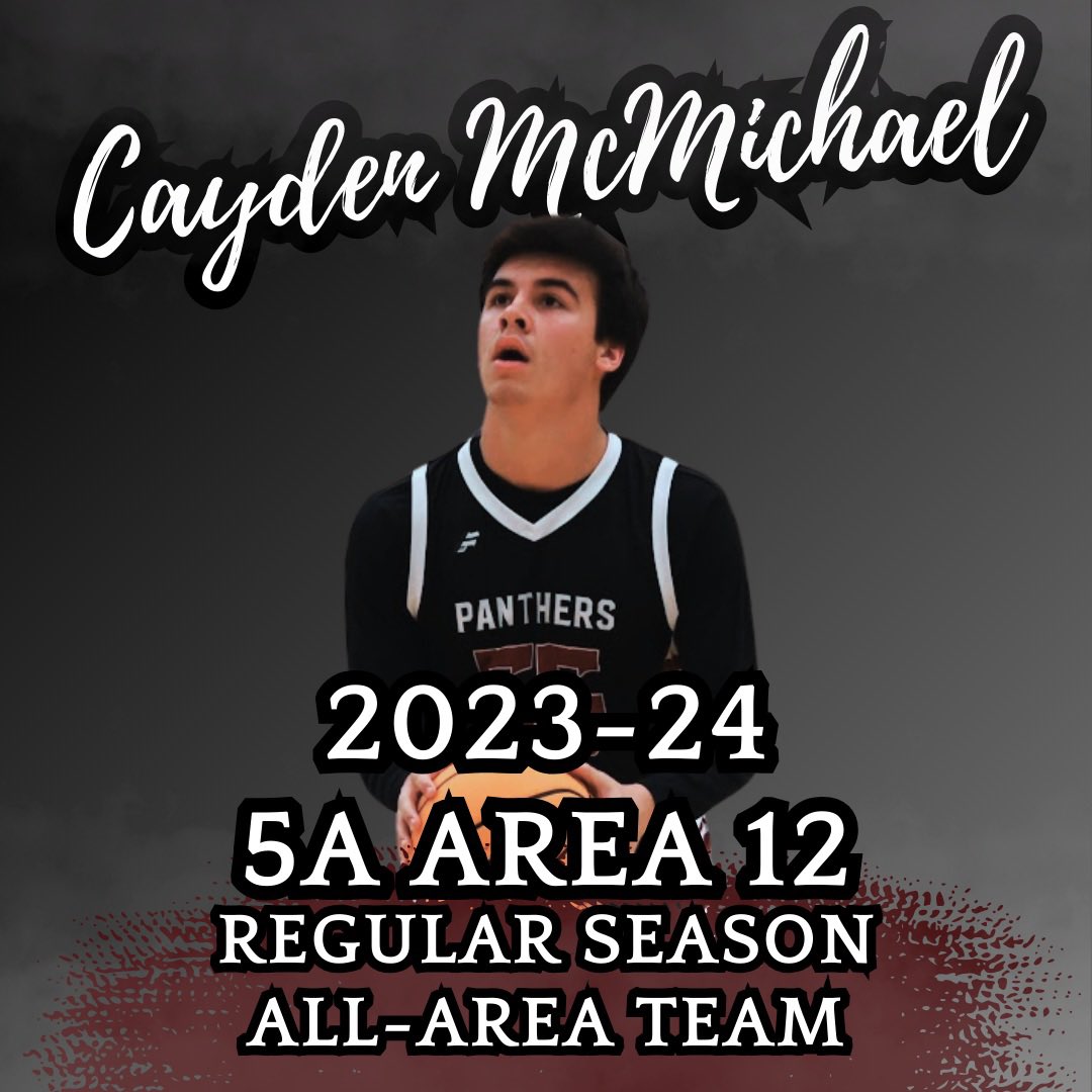 Congratulations to <a href="/CaydenMcmichael/">cayden mcmichael</a> for being selected to the 23-24 Regular Season 5A Area 12 All-Area Basketball Team.