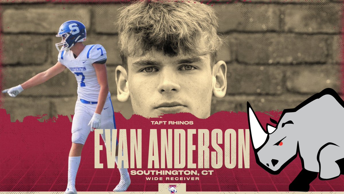 Welcome Evan Anderson <a href="/Evan_Anderson06/">Evan Anderson</a> to the #rhinocrash
Evan is an athletic WR with an excellent catch radius. He runs great routes, blocks with toughness, &amp; he has outstanding hands. Evan will be a key piece to our O 🦏🆙 
hudl.com/athlete/o/1595…
#gorhinos #gobigred #wearetaft