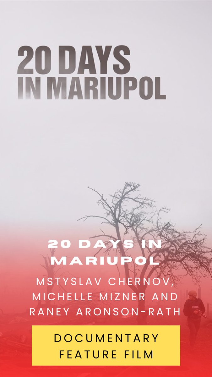 CesarBanderas's tweet photo. Documentary Feature Film: 20 Days in Mariupol #Oscars https://t.co/Gq2ovGsHeA