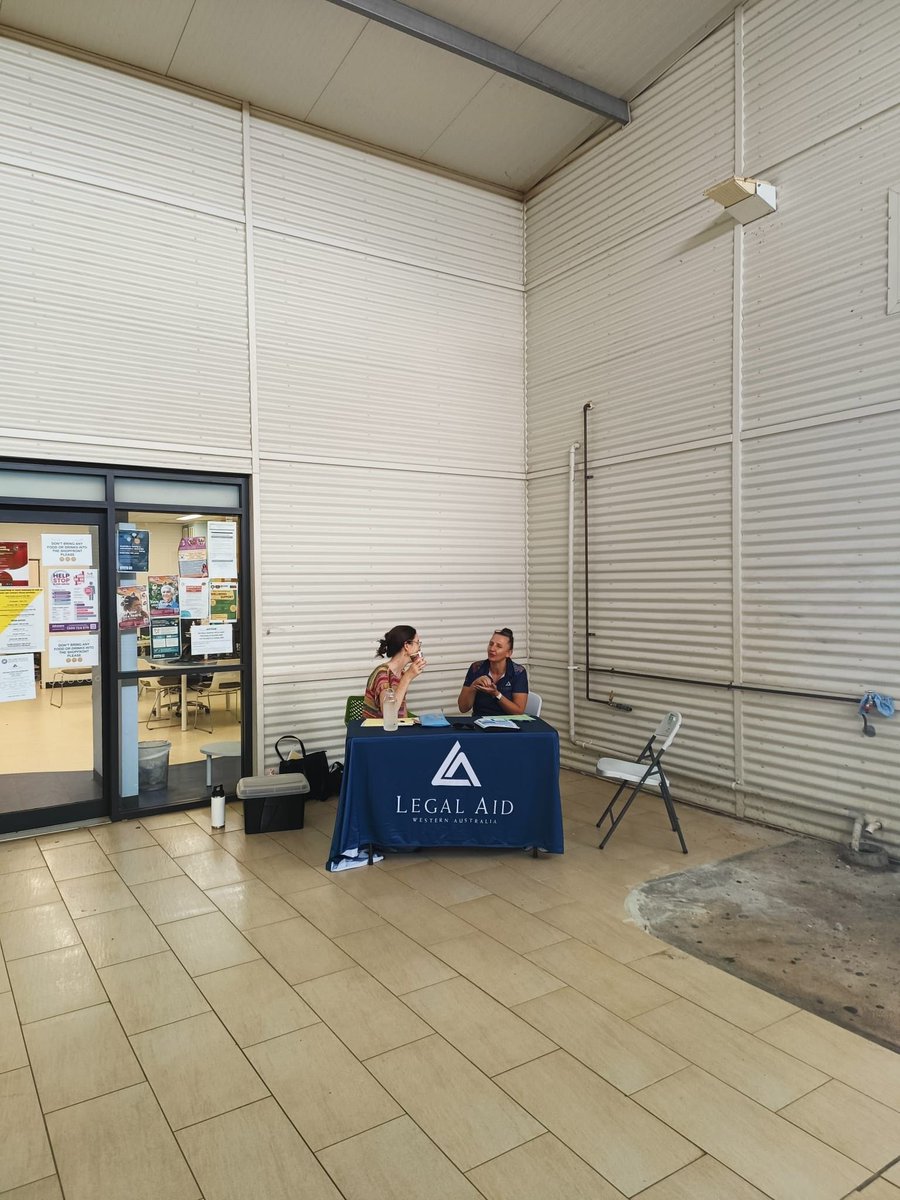 The eagle has landed 🦅 Catherine Eagle (left) from Welfare Rights & Advocacy Service in Perth took a 14-hr round trip to Fitzroy Crossing to help people with #Centrelink issues These clinics are vital in rural & remote places #CommunityLaw #FundEqualJustice 🙏 Legal Aid WA