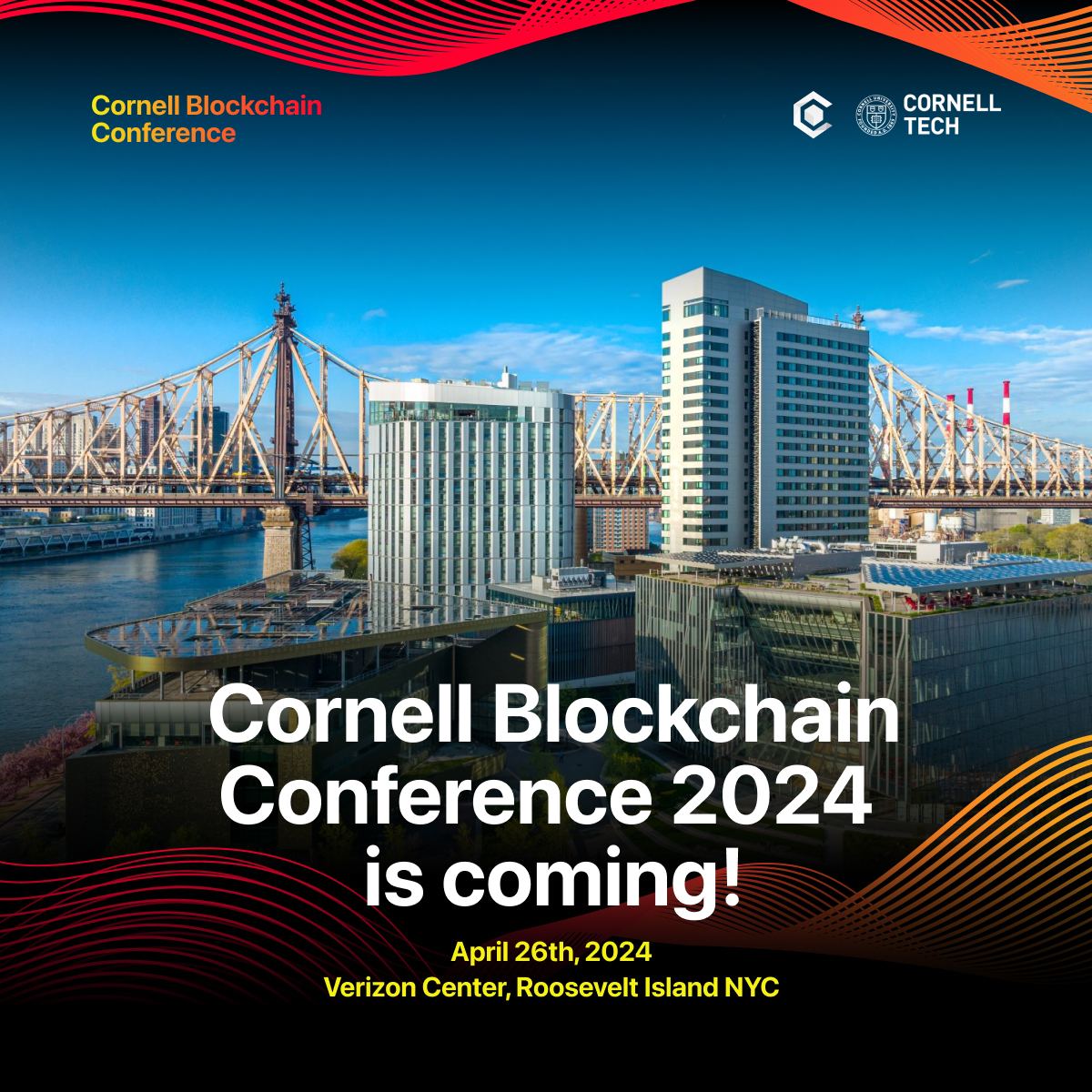Cornell Blockchain (@cublockchain) on Twitter photo Save the date 📆 Join us on April 26th for the Cornell #Blockchain Conference on Roosevelt Island at <a href="/cornell_tech/">Cornell Tech</a> campus!
Learn about the potential of blockchain from speakers at the forefront of the industry. Stay tuned for more information 👀 #CBC2024 Save the date 📆 Join us on April 26th for the Cornell #Blockchain Conference on Roosevelt Island at <a href="/cornell_tech/">Cornell Tech</a> campus!
Learn about the potential of blockchain from speakers at the forefront of the industry. Stay tuned for more information 👀 #CBC2024