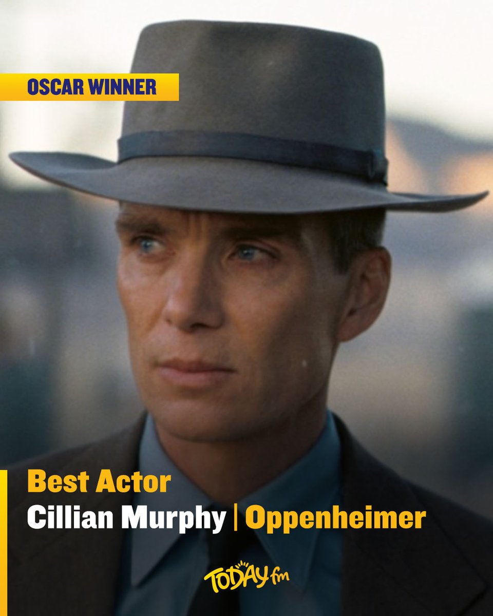 CILLIAN MURPHY WINS 👏

Cillian is officially the FIRST Irish born actor to win Best Actor in a Leading Role at the #Oscars 🇮🇪

He won for his starring role as Robert Oppenheimer in Christopher Nolan’s #Oppenheimer

BRB crying 👋