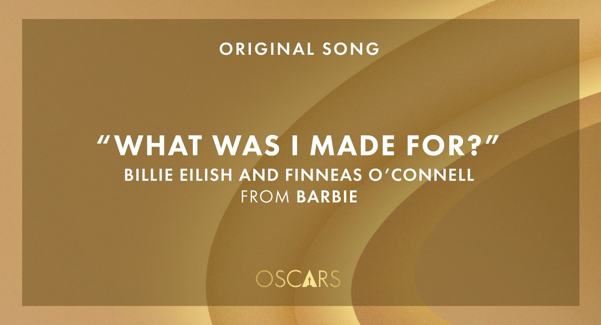 #oscar para #BillieEilish y #FinneasOConnell  por mejor canción '#WhatWasIMadeFor?' De  '#Barbie'! 

#Oscars #Oscars2024