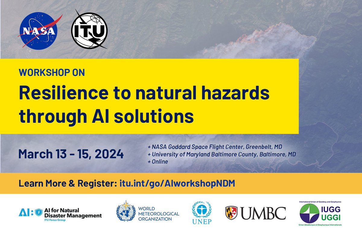 I am honored to give a keynote speech in this exciting workshop on #AI and #naturalhazards! Thanks for the invitation, Monique!

itu.int/go/AIworkshopN…