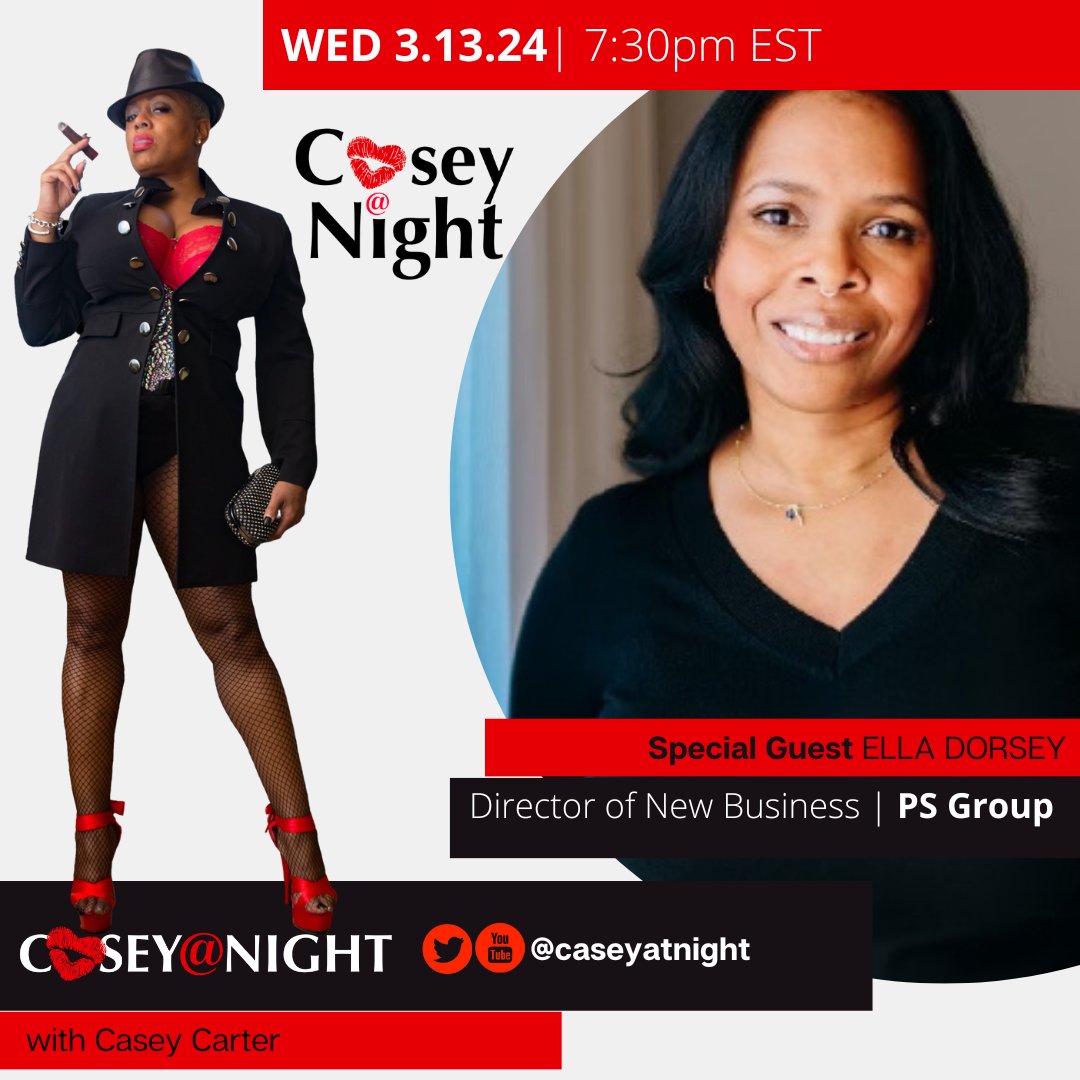 UP NEXT on #caseyatnight - Ella Dorsey, Director of New Business for PS Group, and a super hero in my comic book fantasies. Watch Wednesday 3/13/24 at 7:30pm on Twitter and Youtube @CaseyAtNight P.S. Its also her birthday! Help me celebrate my friend.