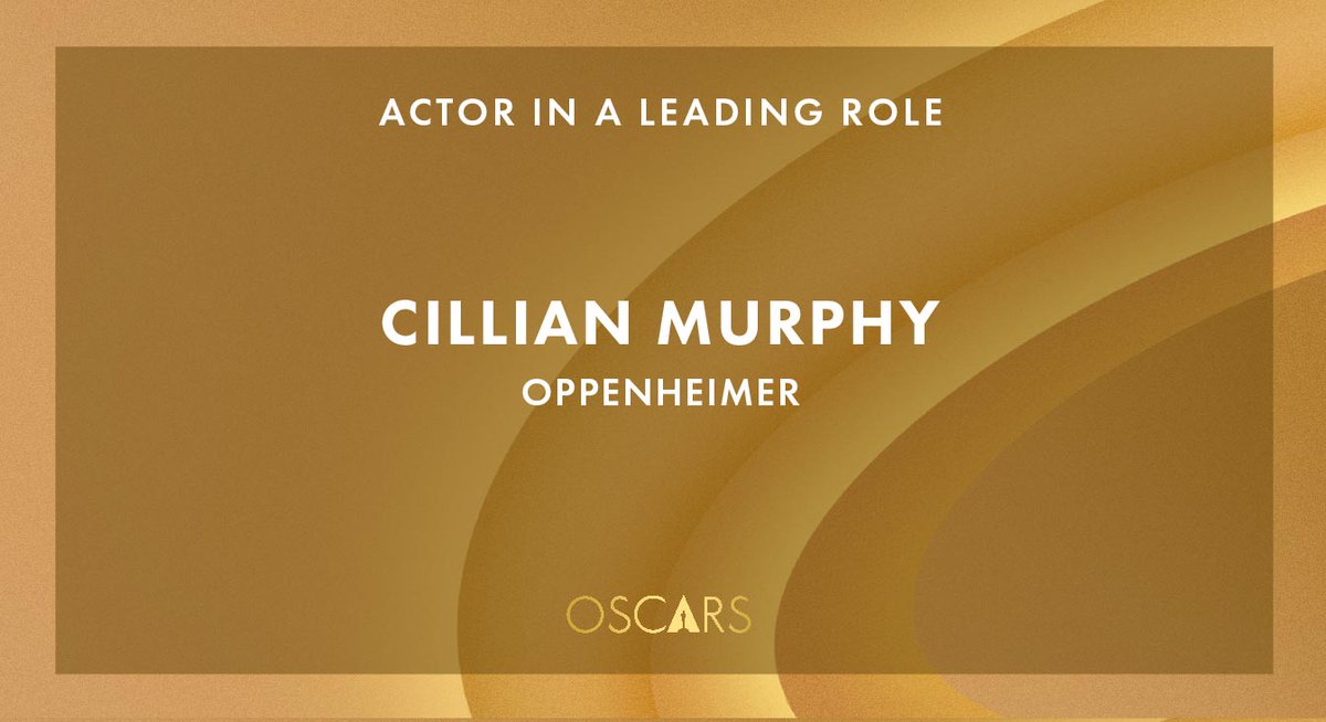 Best Actor in a Leading Role goes to Cillian Murphy! #Oscars