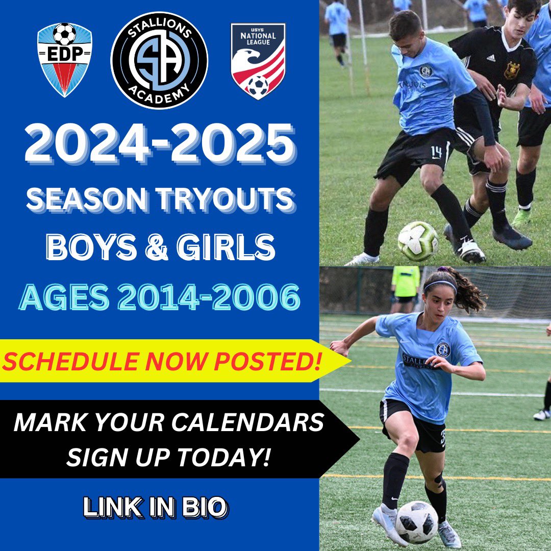 NJStallions's tweet photo. And we’re back after a long hiatus on this platform! Come check out our tryouts this Spring for the 2024-2025 Season! A lot happening this year. Visit our website for full details https://t.co/aIUKkL9f4L

#tryouts #soccer #newjersey #edpsoccer https://t.co/PD6LgJ1QEO