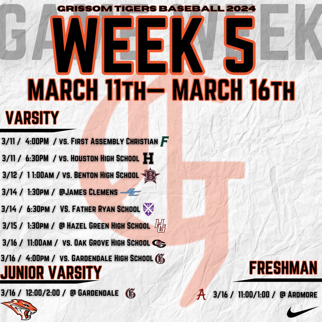 GrissomBSB's tweet photo. Lots of baseball ahead this week. Spring Break 2024 #nogates https://t.co/h34Li3Weq5