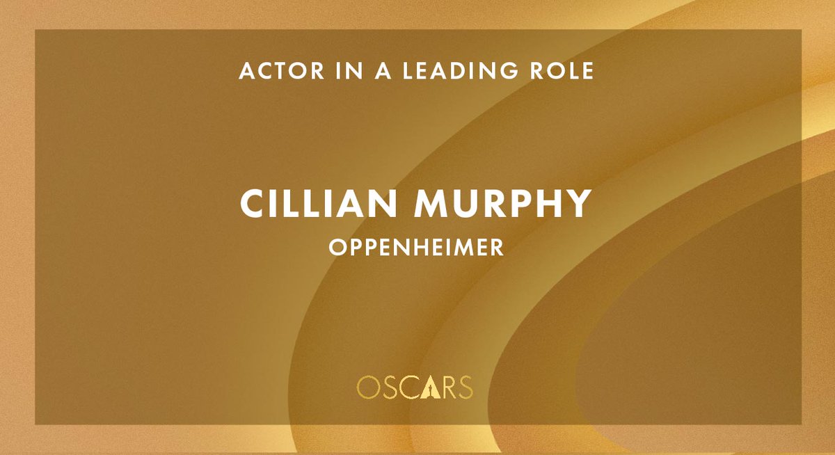 Cillian Murphy wins the Oscar for Best Actor in a Leading Role! 🙌 What a fantastic achievement Comhghairdeas ó chroí to Cillian and his family Brilliant to see Irish talent recognised on this prestigious stage 👏 #Oscars2024