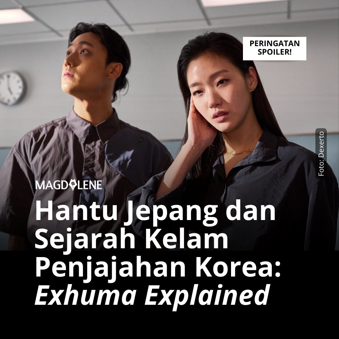 magdaleneid's tweet photo. TW: Spoiler

Tak hanya menawarkan sensasi nonton film horor, Exhuma juga membahas soal sejarah kelam pendudukan Jepang di Korea.

Seperti apa itu? Berikut kami rangkumkan ulasannya.

#MadgeReview #Exhuma https://t.co/rt7YbV8HQi