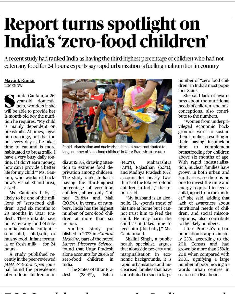 Indian10000000's tweet image. India has the third-highest percentage of children who had not eaten any food for 24 hours; after Guinea & Mali
.