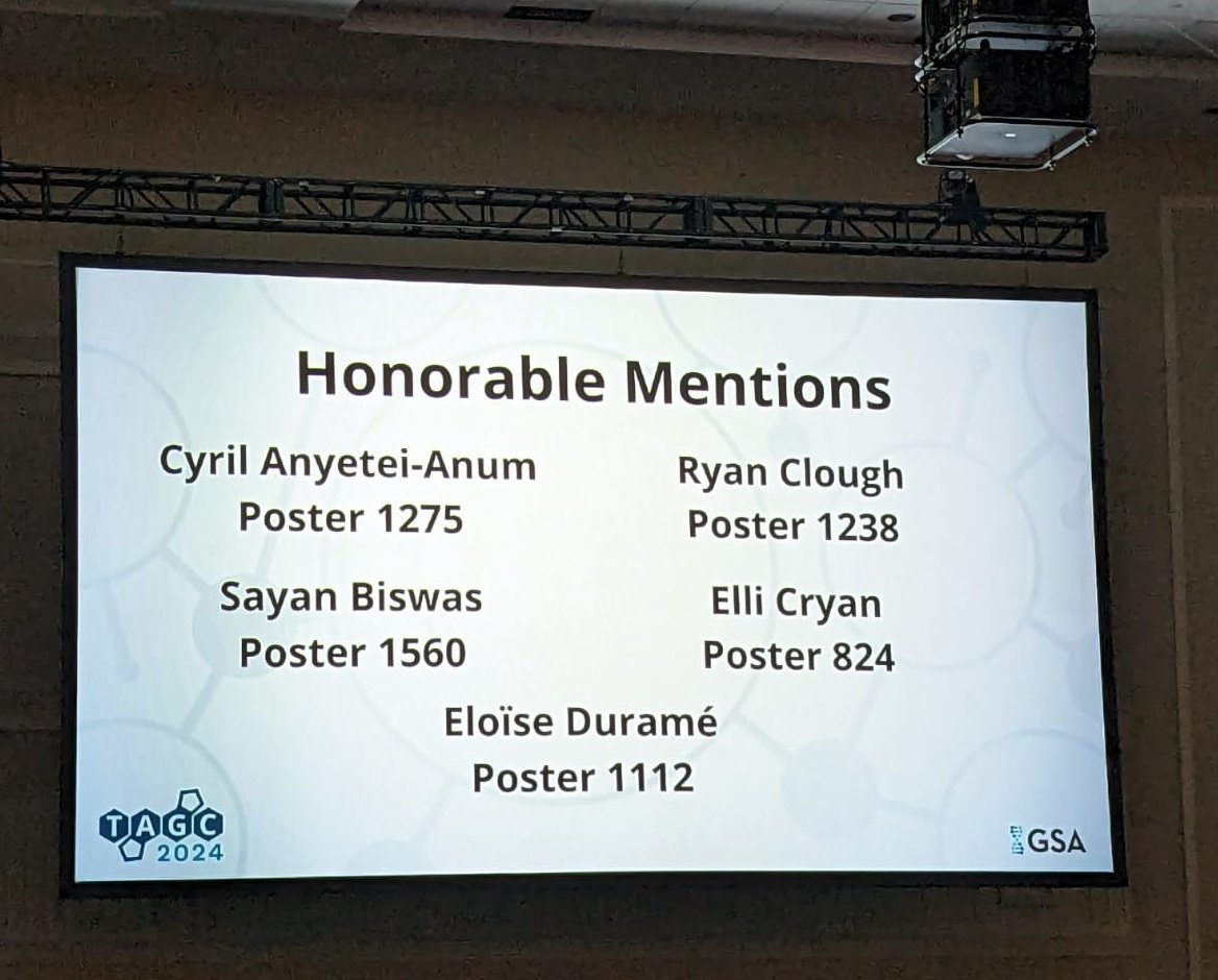 I was speechless to see this. To be scientifically recognized at the largest genetics conference is like a dream come true. Very thrilled and thanks amazing judges for recognizing the effort behind this work on the role of circRNA in Neurodegeneration #TAGC24 @GeneticsGSA
